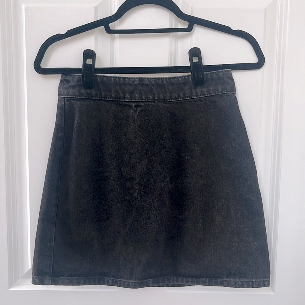 Madewell High-waist Black Denim Miniskirt